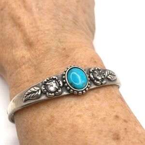 Carolyn Pollack Relios Cuff Bracelet Sterling Turquoise 7"